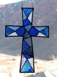 Blue Patchwork Cross